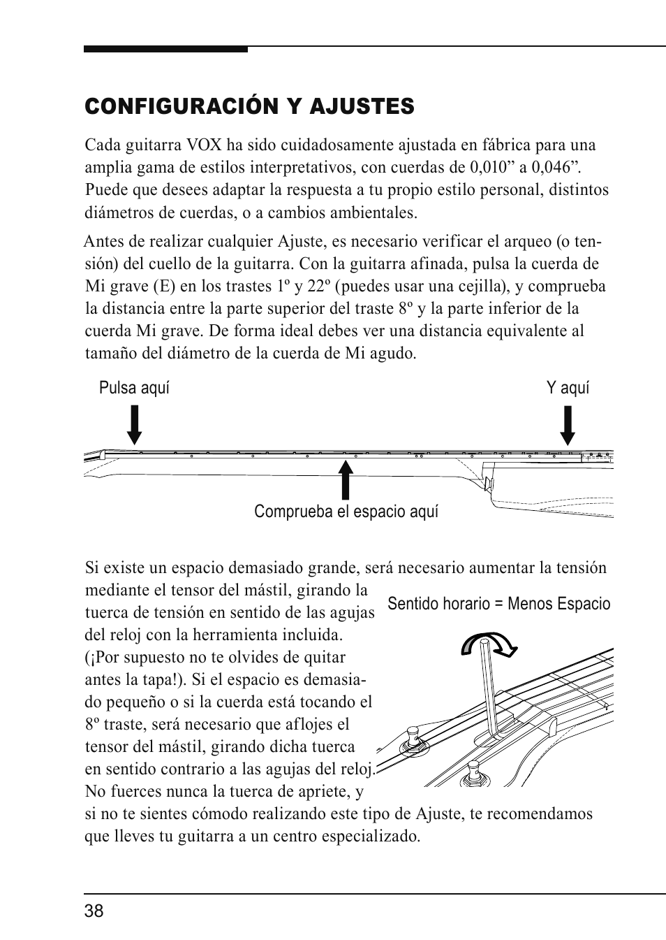 Configuración y ajustes | Vox VIRAGE VGSC User Manual | Page 40 / 43