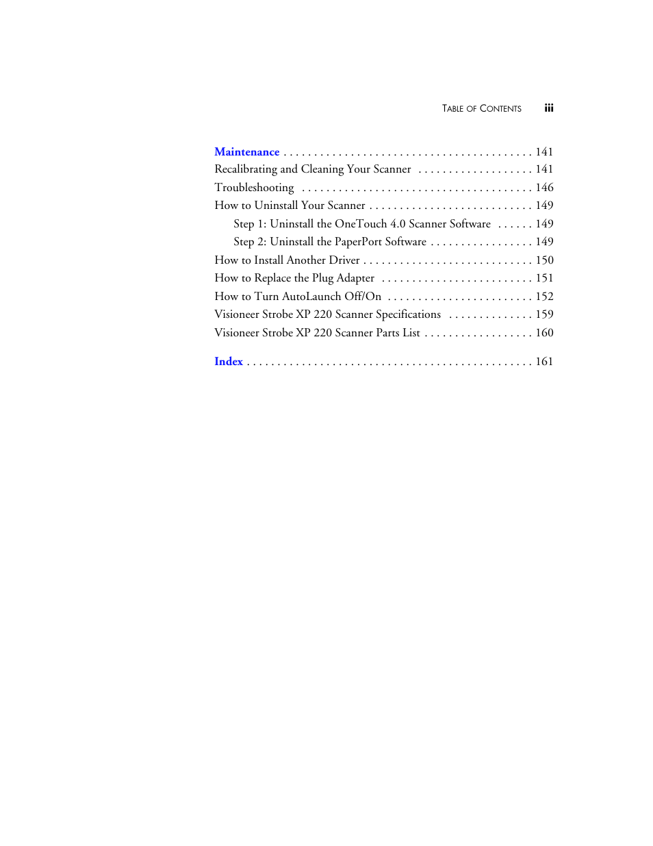 Visioneer XP220 User Manual | Page 6 / 172