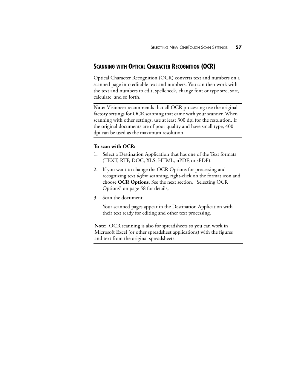 Scanning with optical character recognition (ocr), Ocr) | Visioneer XP220 User Manual | Page 64 / 172