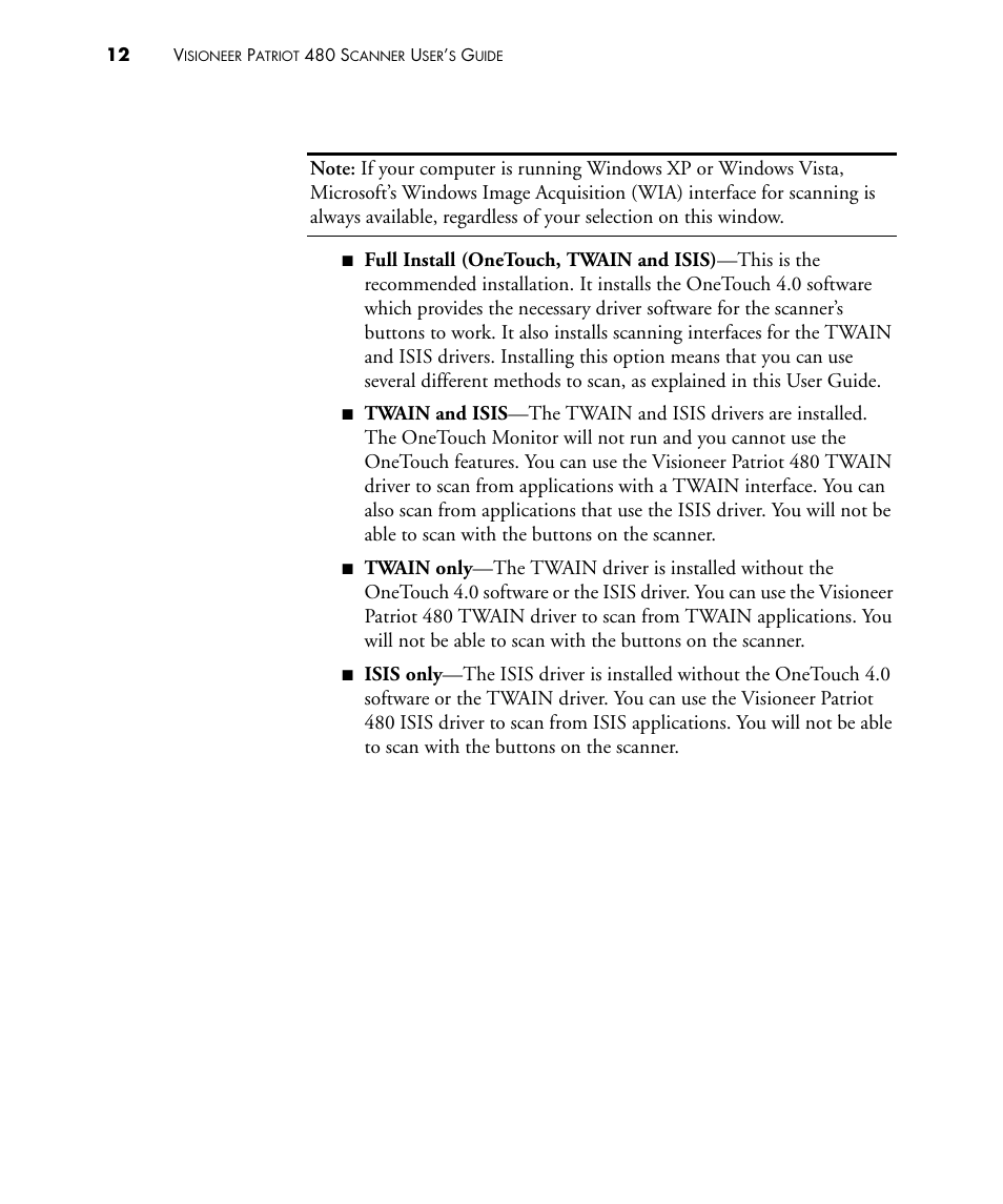 Visioneer PATRIOT 480 User Manual | Page 17 / 114