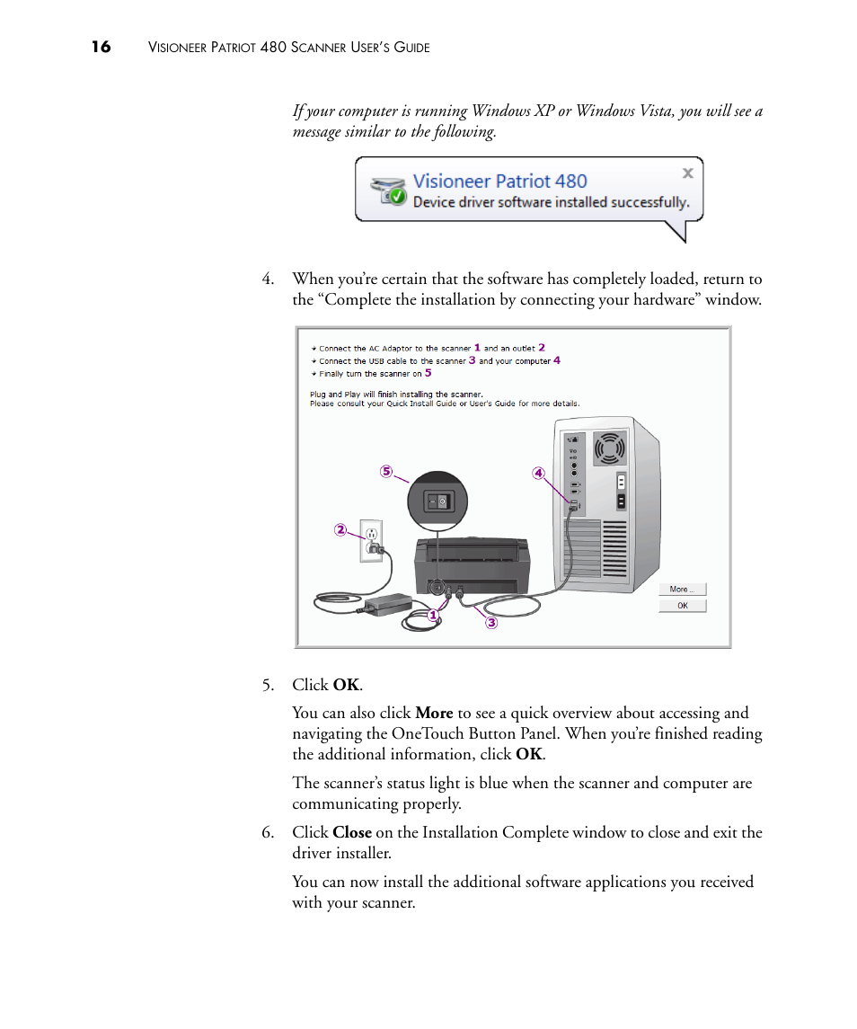Visioneer PATRIOT 480 User Manual | Page 21 / 114