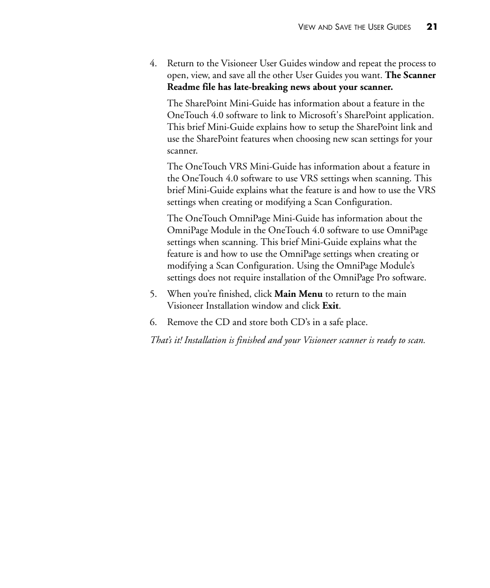 Visioneer PATRIOT 480 User Manual | Page 26 / 114