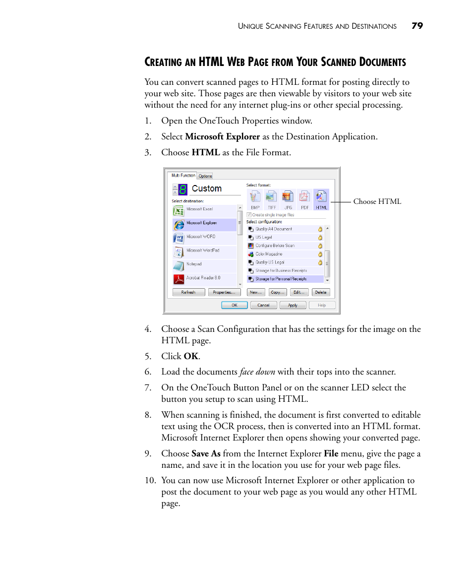 Html w | Visioneer PATRIOT 480 User Manual | Page 84 / 114