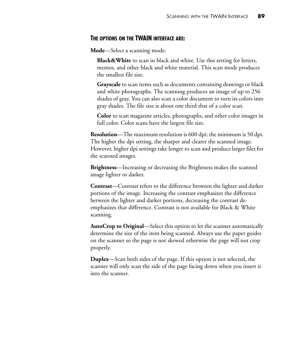 Twain | Visioneer PATRIOT 480 User Manual | Page 94 / 114