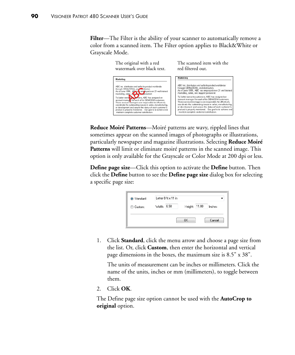 Visioneer PATRIOT 480 User Manual | Page 95 / 114