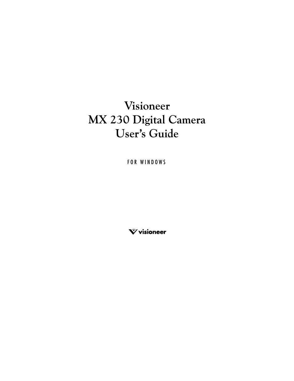 Visioneer MX 230 User Manual | 68 pages