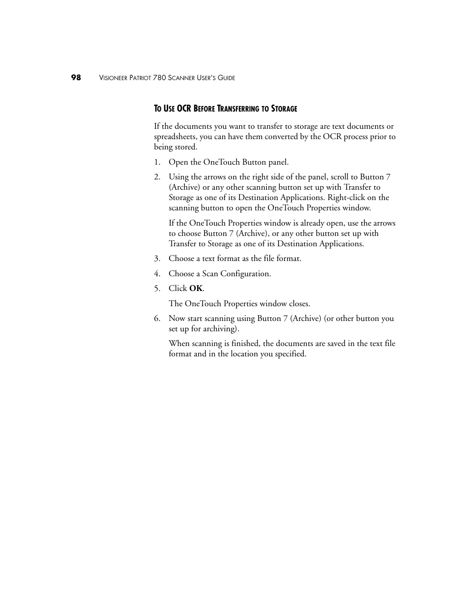 Visioneer Patriot 780 User Manual | Page 105 / 160
