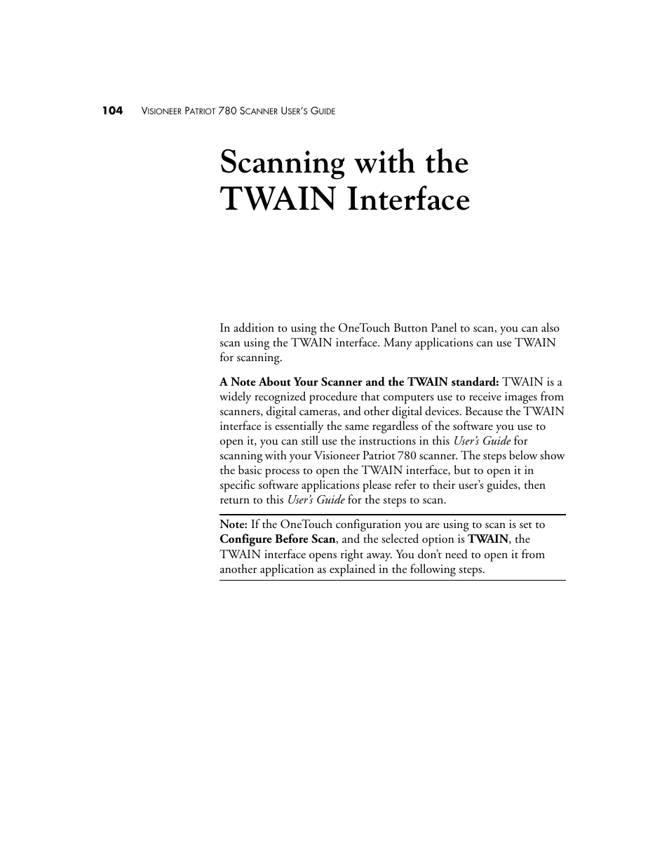 Scanning with the twain interface, Twain i, Canning | With, Nterface | Visioneer Patriot 780 User Manual | Page 111 / 160