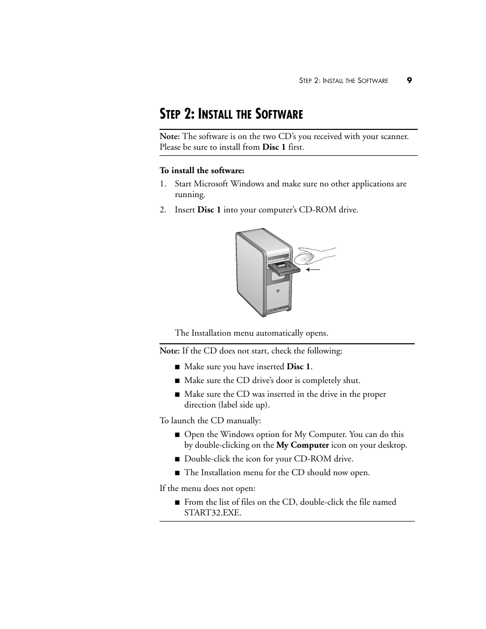 Step 2: install the software, Nstall, Oftware | Visioneer Patriot 780 User Manual | Page 16 / 160