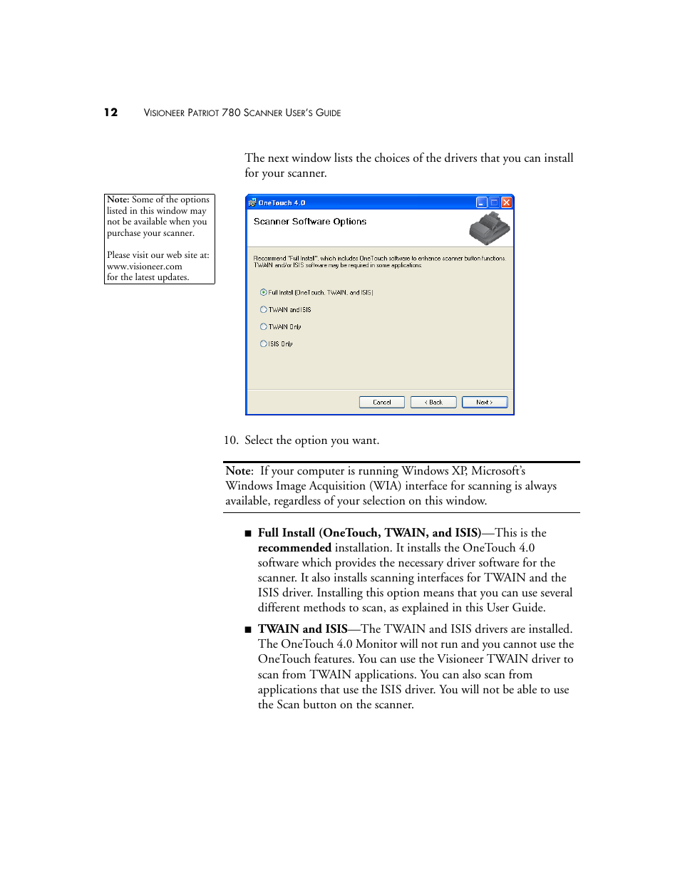 Visioneer Patriot 780 User Manual | Page 19 / 160