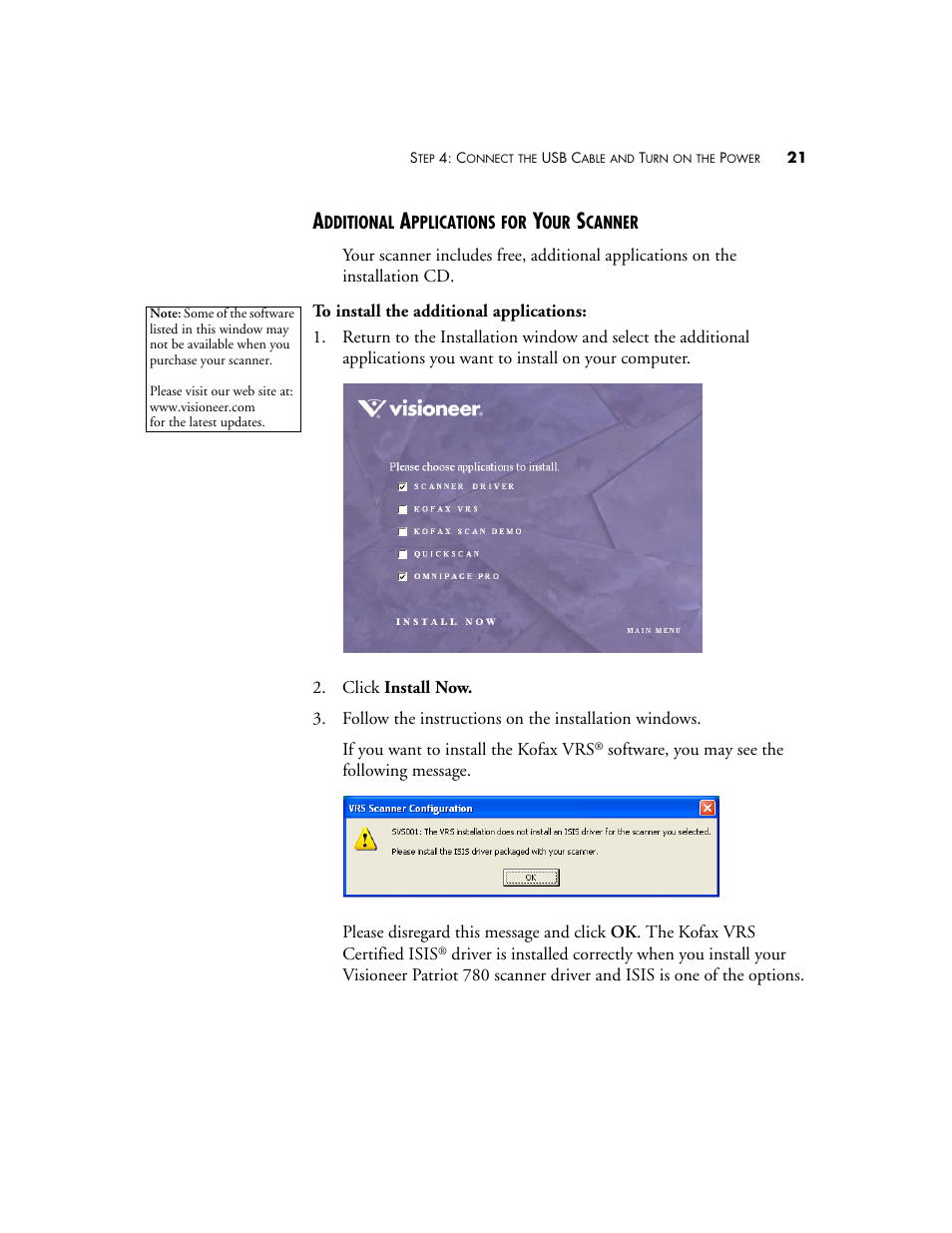 Additional applications for your scanner | Visioneer Patriot 780 User Manual | Page 28 / 160