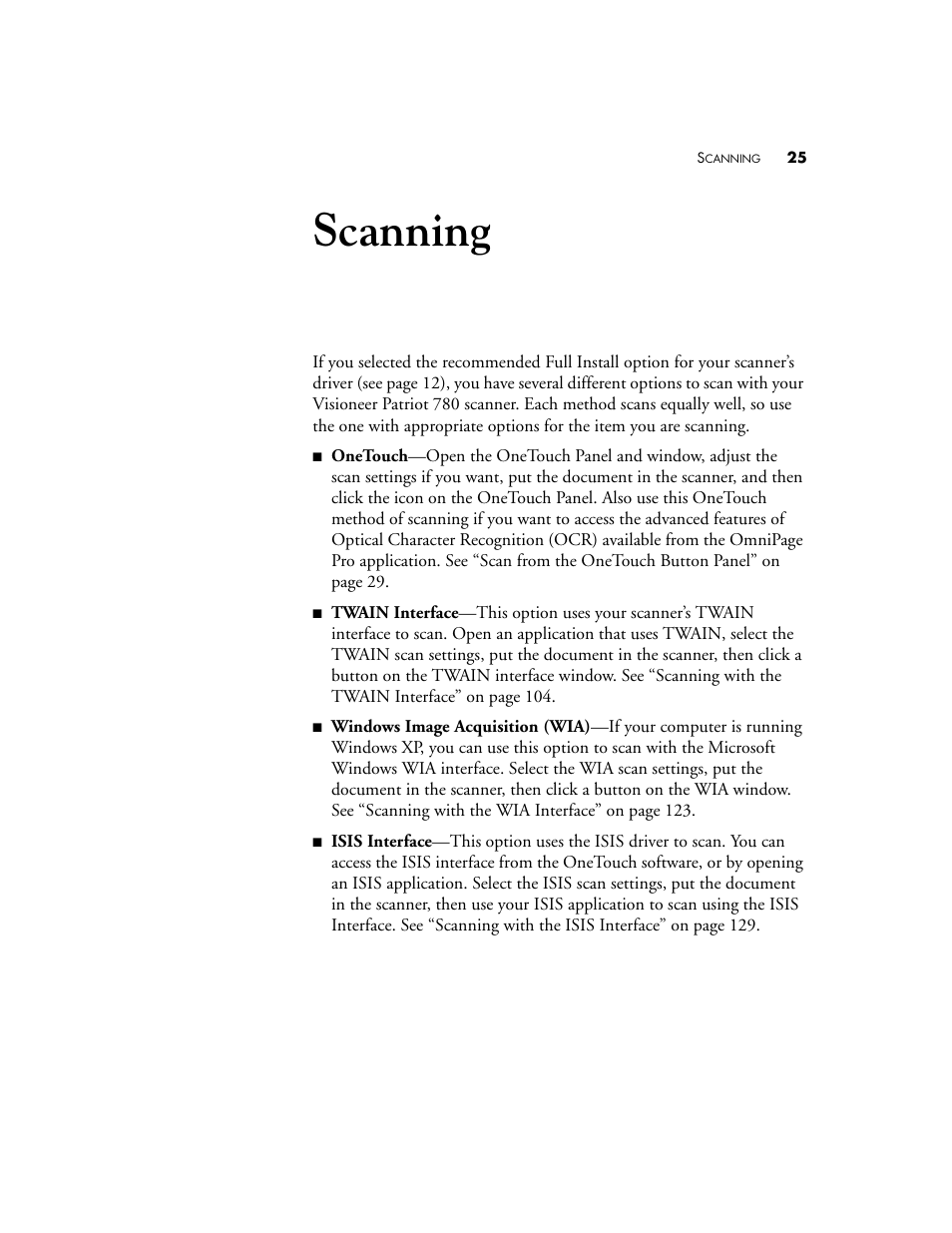 Scanning | Visioneer Patriot 780 User Manual | Page 32 / 160