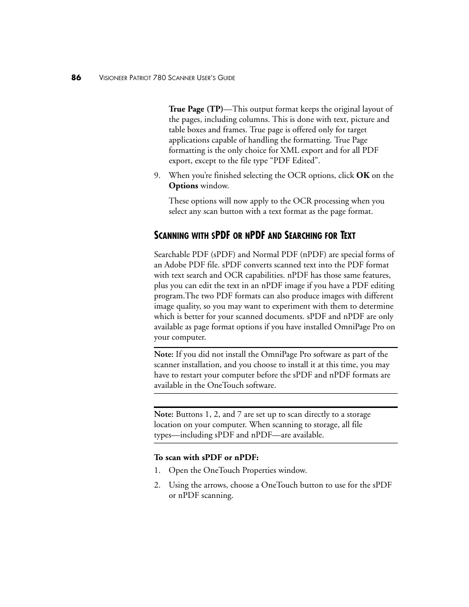 Scanning with spdf or npdf and searching for text | Visioneer Patriot 780 User Manual | Page 93 / 160