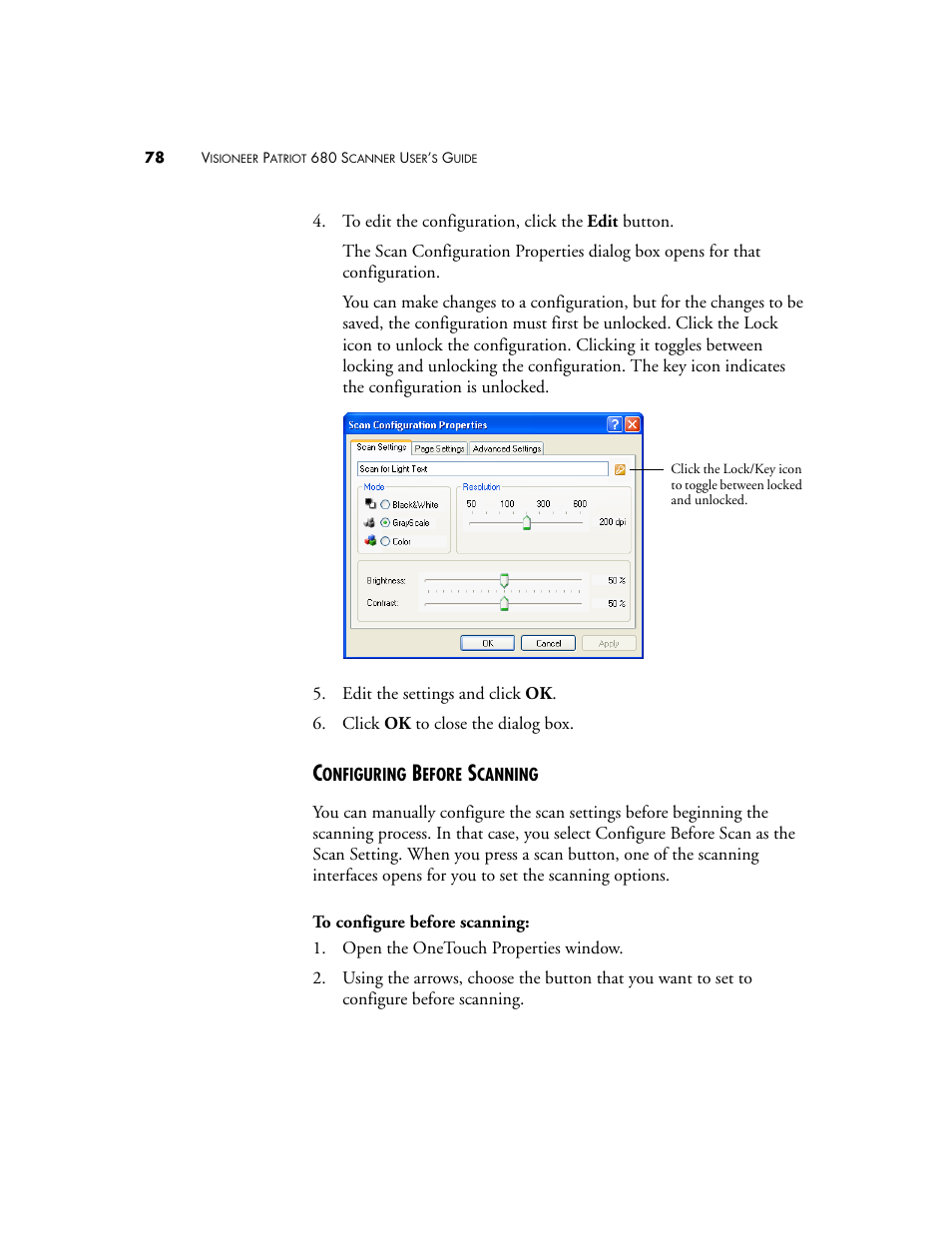 Configuring before scanning | Visioneer Patriot 680 User Manual | Page 85 / 158