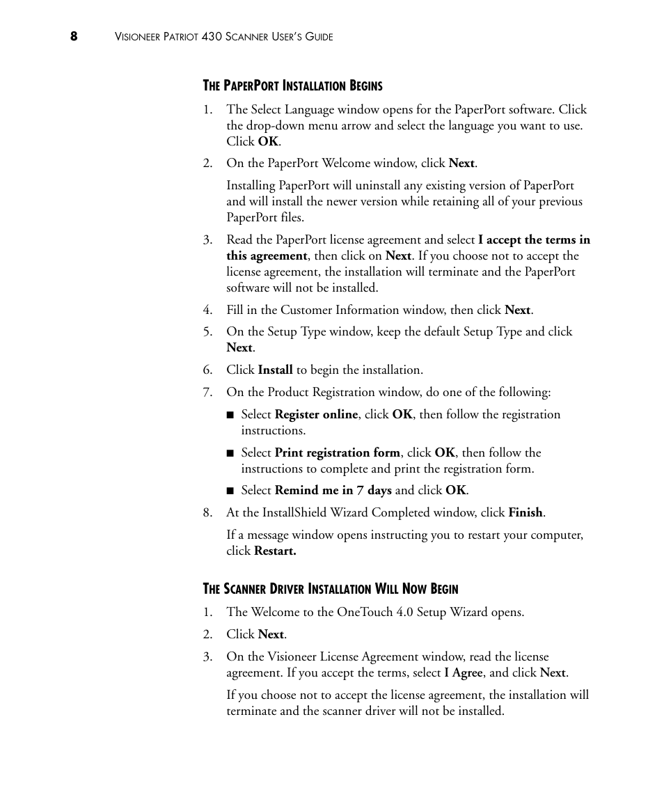 Visioneer PATRIOT 430 User Manual | Page 13 / 98