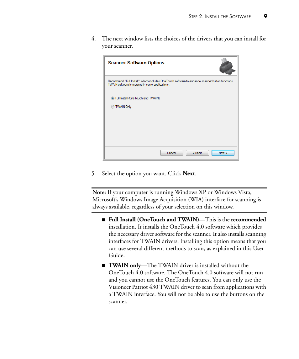 Click next | Visioneer PATRIOT 430 User Manual | Page 14 / 98