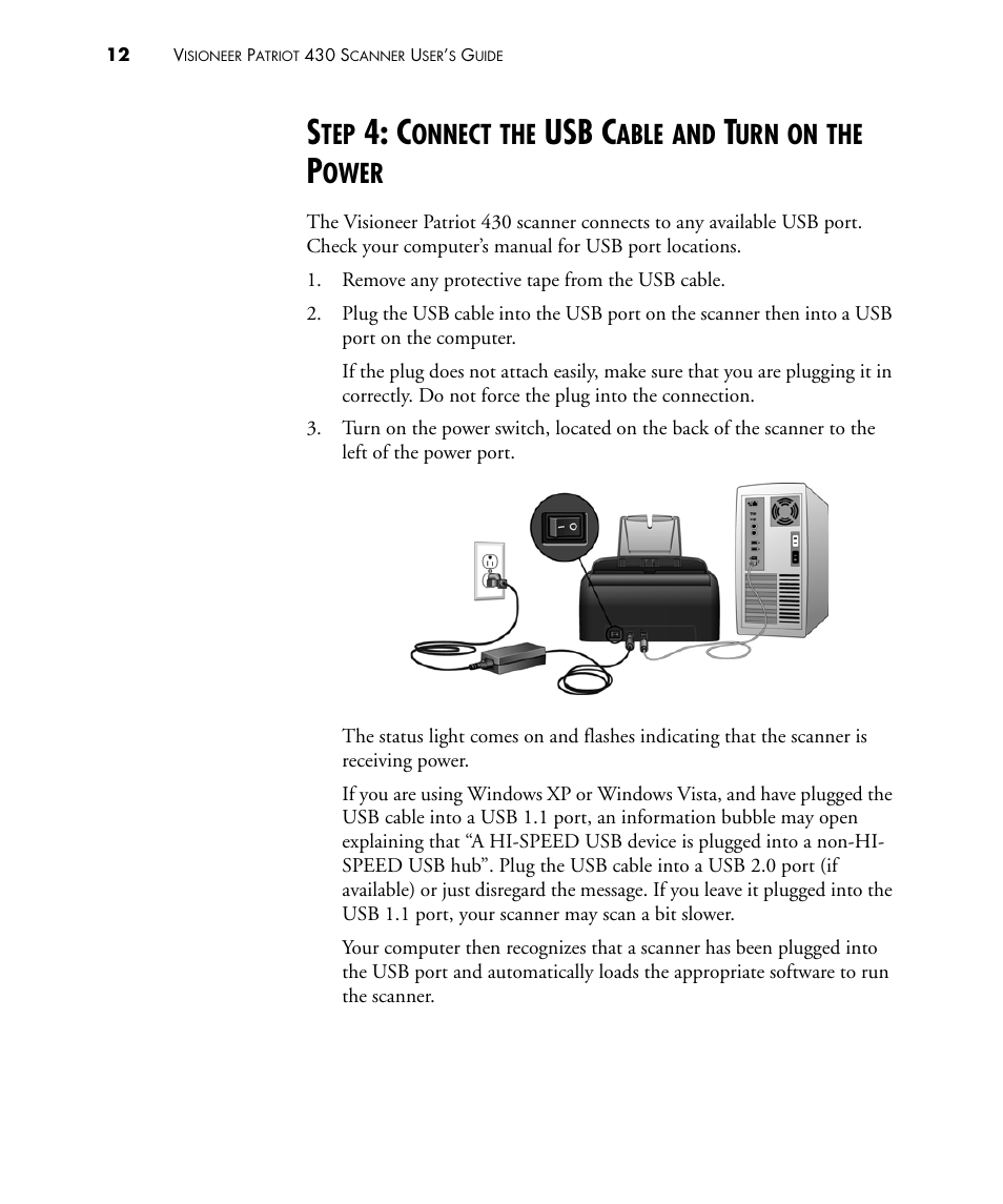 Usb c, Onnect, Able | Ower | Visioneer PATRIOT 430 User Manual | Page 17 / 98
