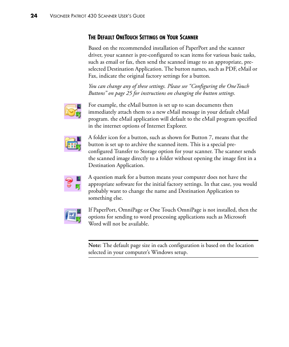 Visioneer PATRIOT 430 User Manual | Page 29 / 98