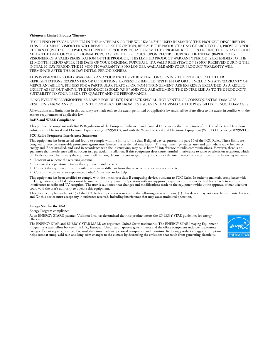 Visioneer PATRIOT 430 User Manual | Page 3 / 98