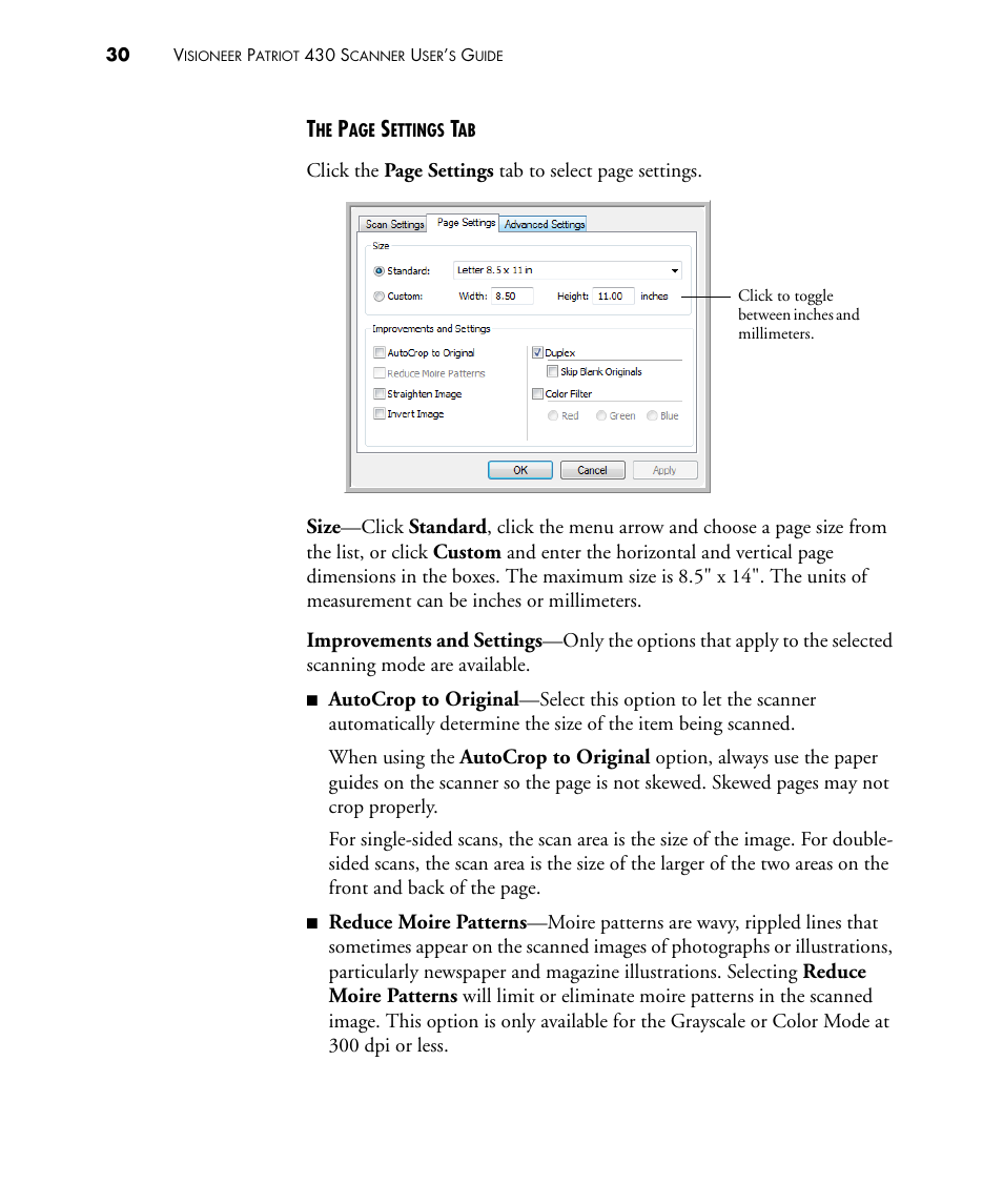 Visioneer PATRIOT 430 User Manual | Page 35 / 98