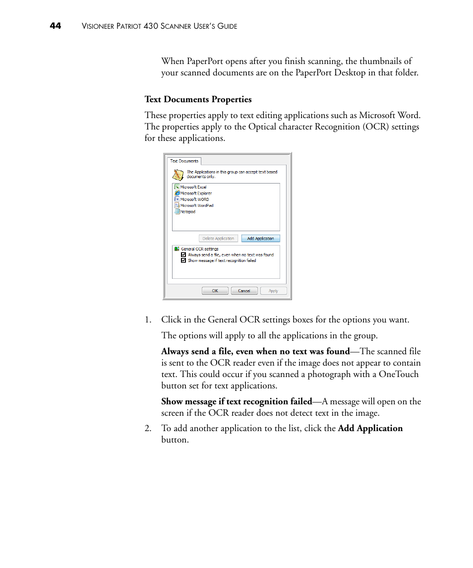 Visioneer PATRIOT 430 User Manual | Page 49 / 98