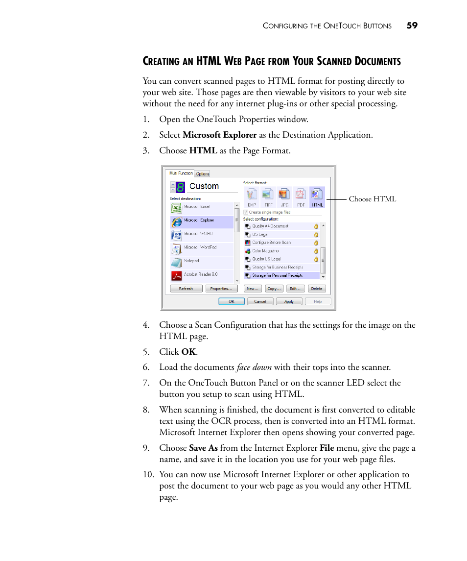 Html w | Visioneer PATRIOT 430 User Manual | Page 64 / 98