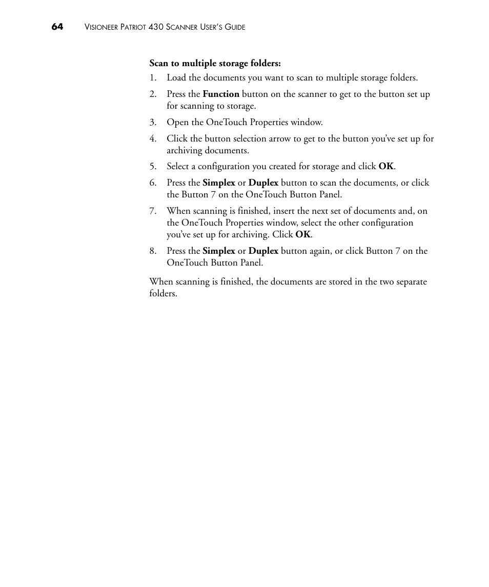Visioneer PATRIOT 430 User Manual | Page 69 / 98