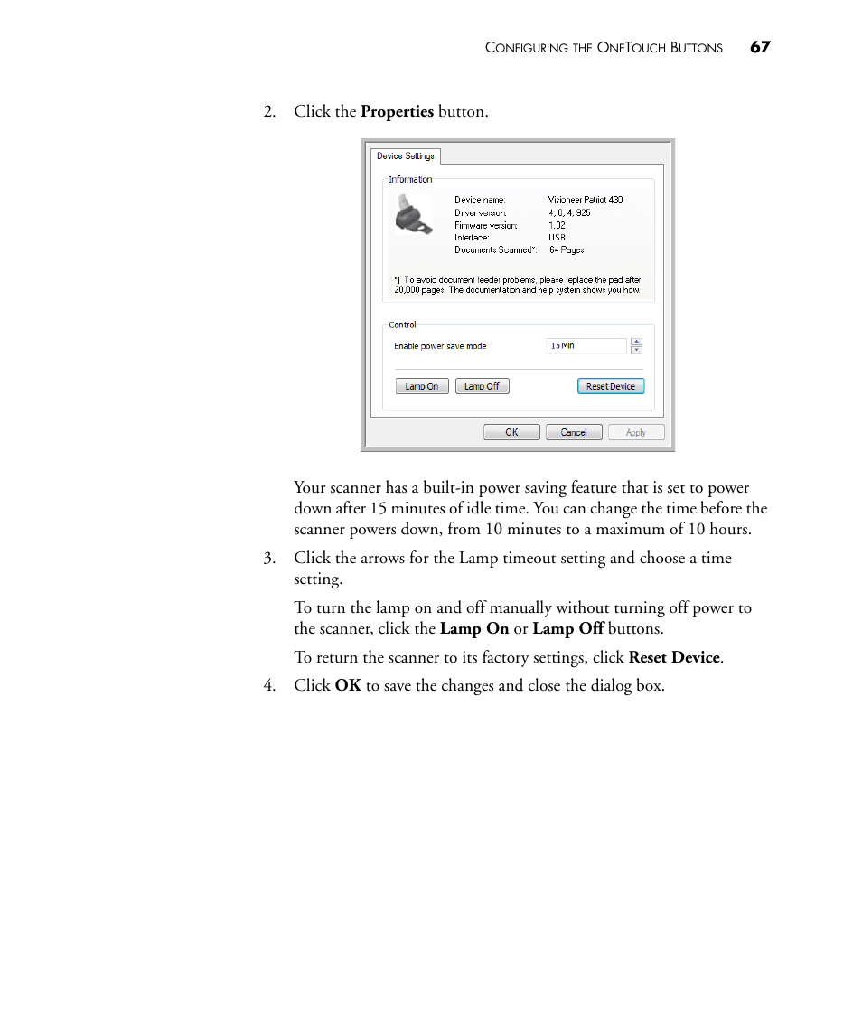 Visioneer PATRIOT 430 User Manual | Page 72 / 98