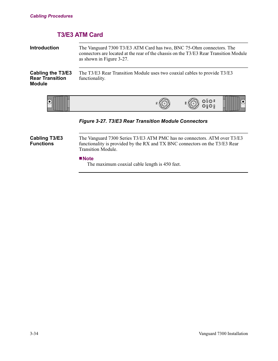T3/e3 atm card | Vanguard Managed Solutions Vanguard 7300 Series User Manual | Page 108 / 227