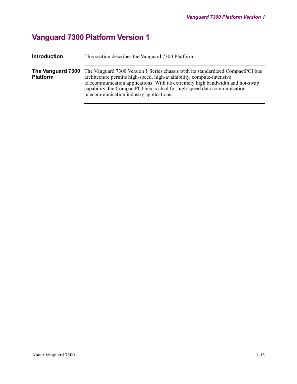 Vanguard 7300 platform version 1 | Vanguard Managed Solutions Vanguard 7300 Series User Manual | Page 25 / 227