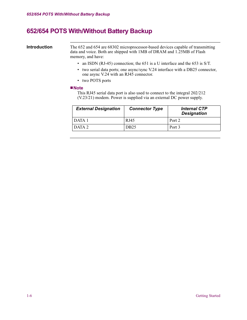 652/654 pots with/without battery backup | Vanguard Managed Solutions 650 User Manual | Page 20 / 82