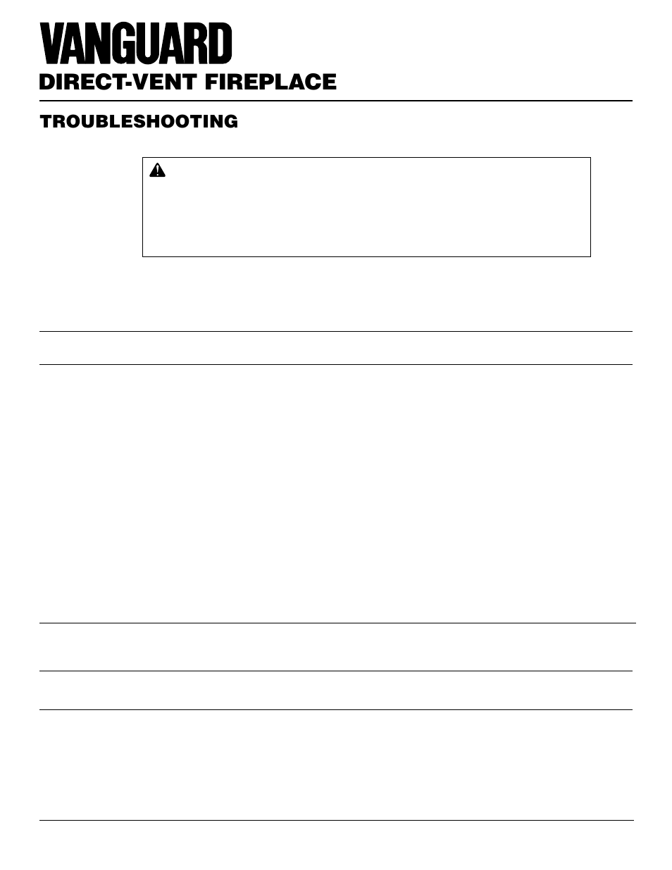 Direct-vent fireplace, Troubleshooting, Continued | Vanguard Managed Solutions MBDV37 User Manual | Page 34 / 40