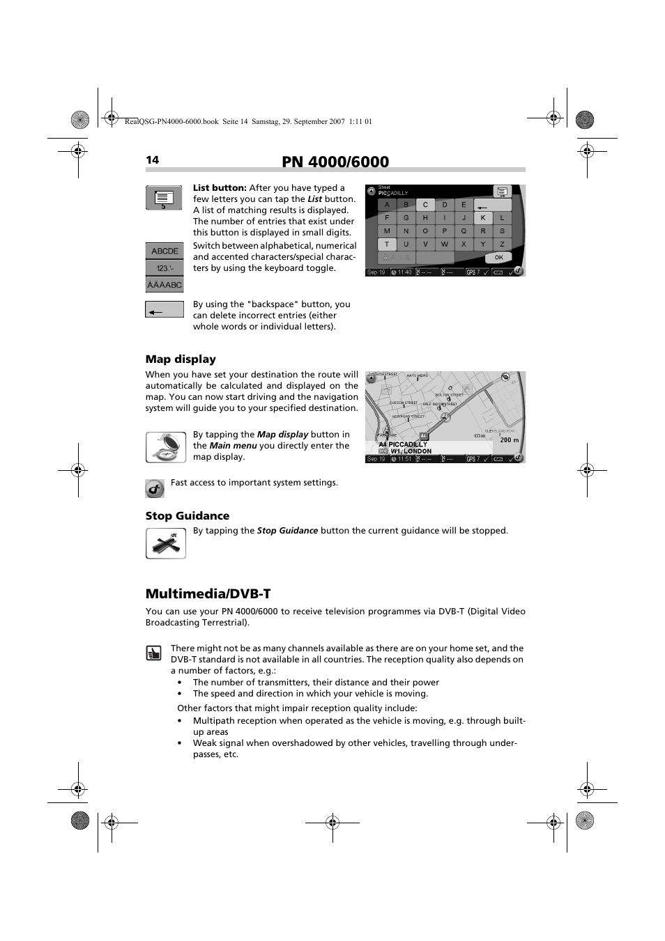 Multimedia/dvb-t | VDO Dayton PN 4000 User Manual | Page 7 / 9
