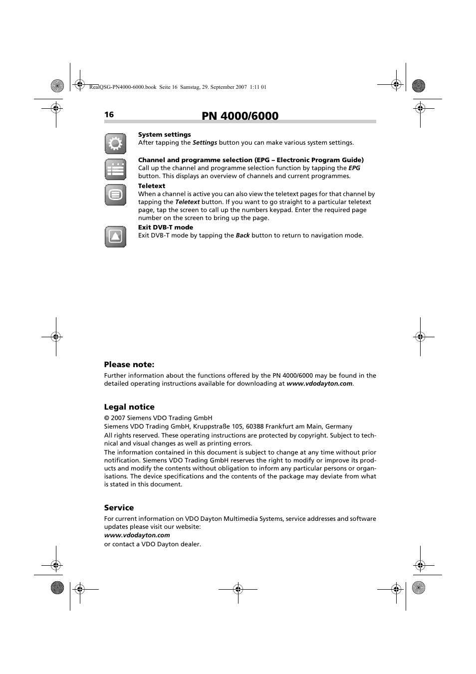 VDO Dayton PN 4000 User Manual | Page 9 / 9