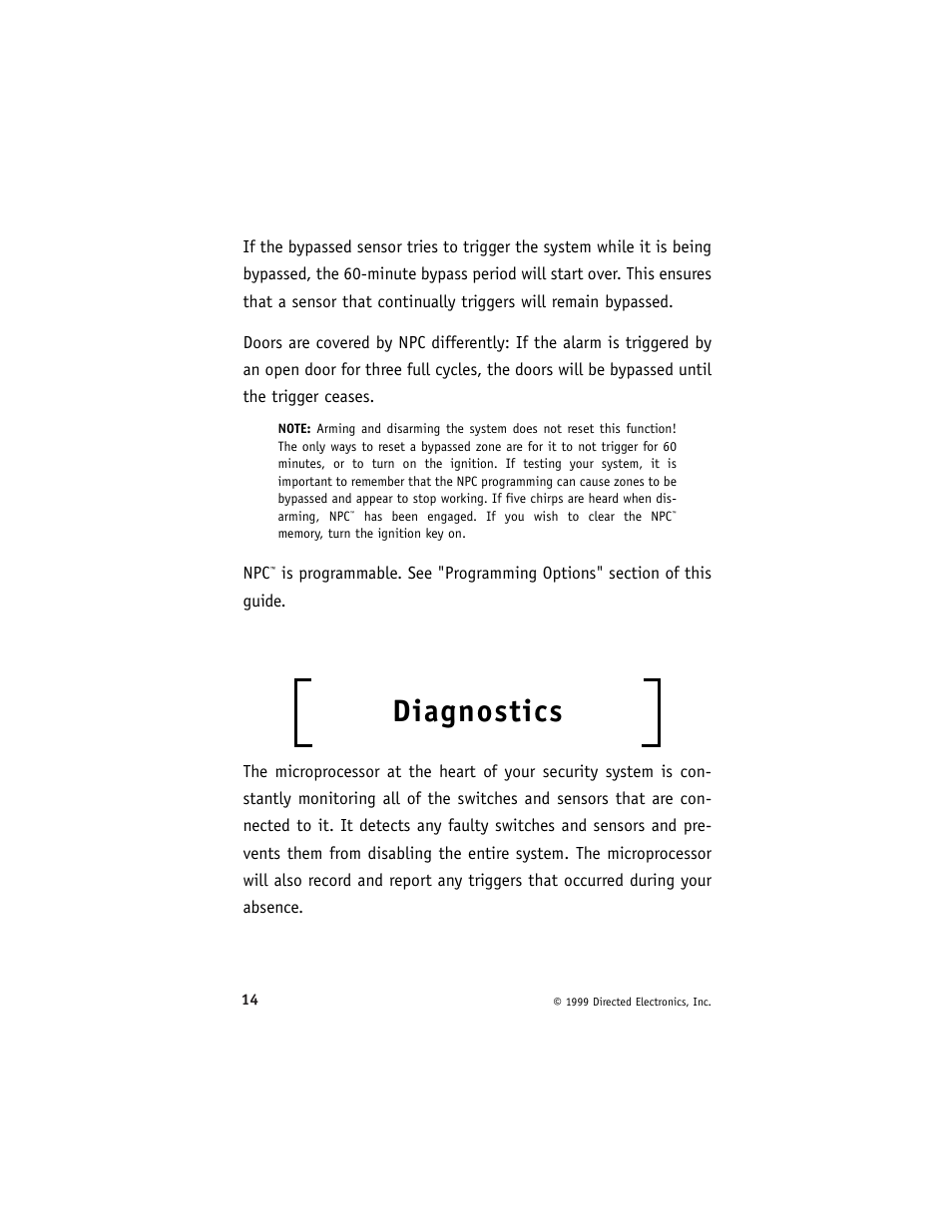 Diagnostics | Viper 420 ESP User Manual | Page 18 / 40