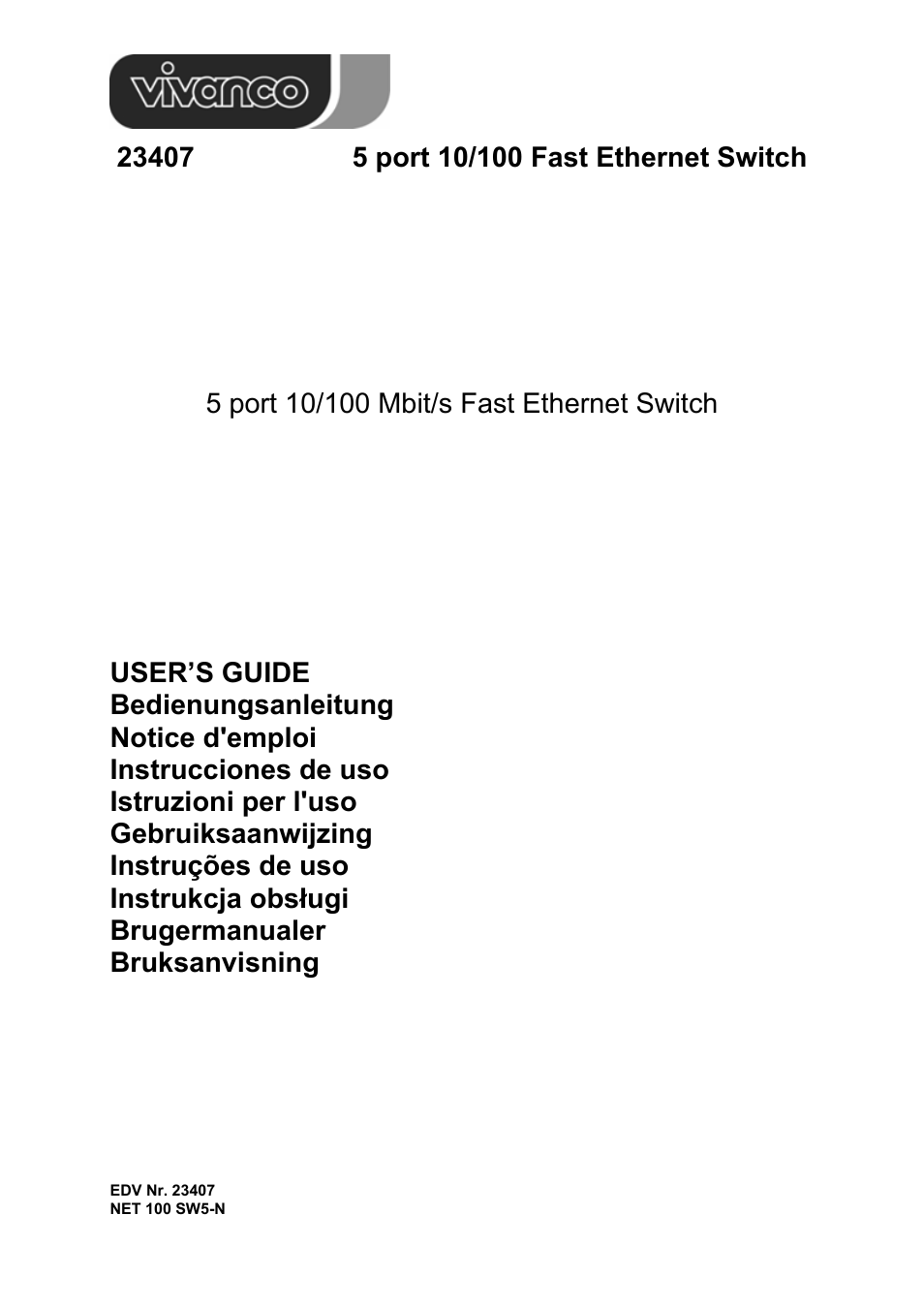 VIVANCO 23407 User Manual | 12 pages