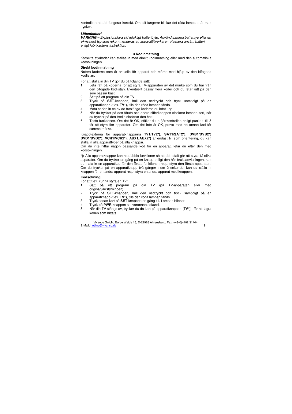 VIVANCO UR 12 User Manual | Page 18 / 25