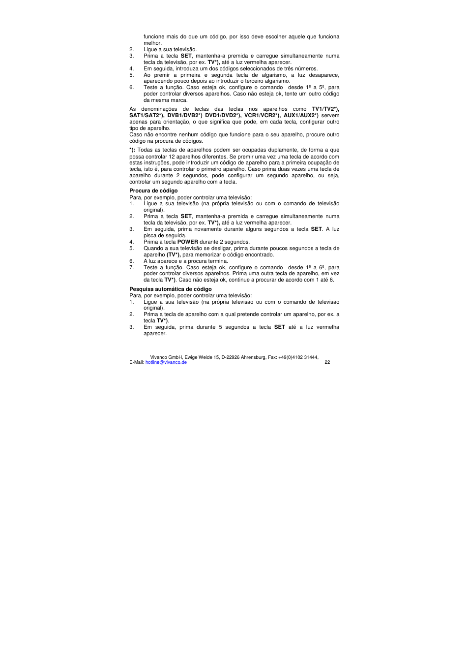 VIVANCO UR 12 User Manual | Page 22 / 25