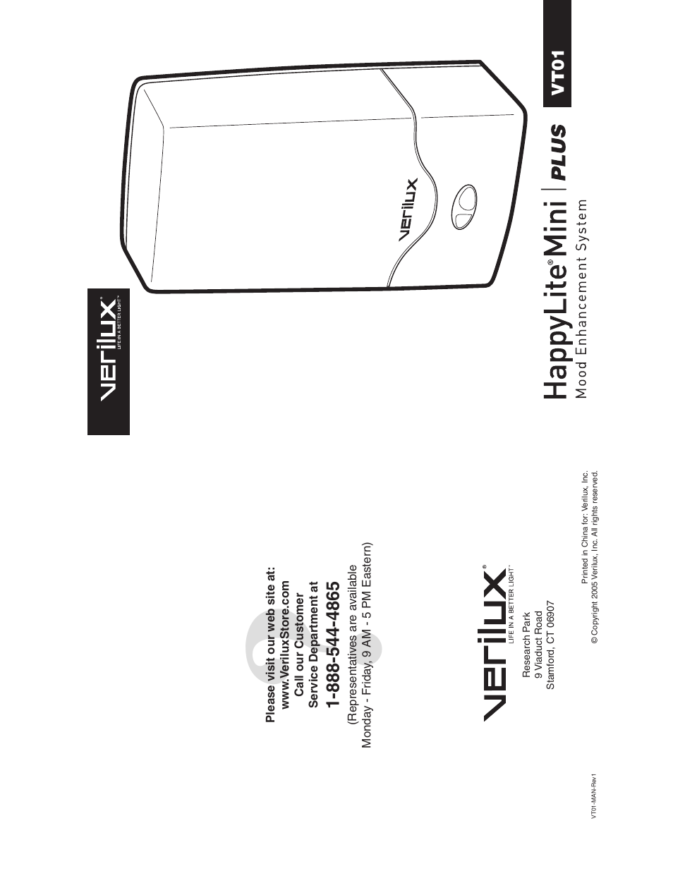 Verilux Mood Enhancement System VT01 User Manual | 6 pages