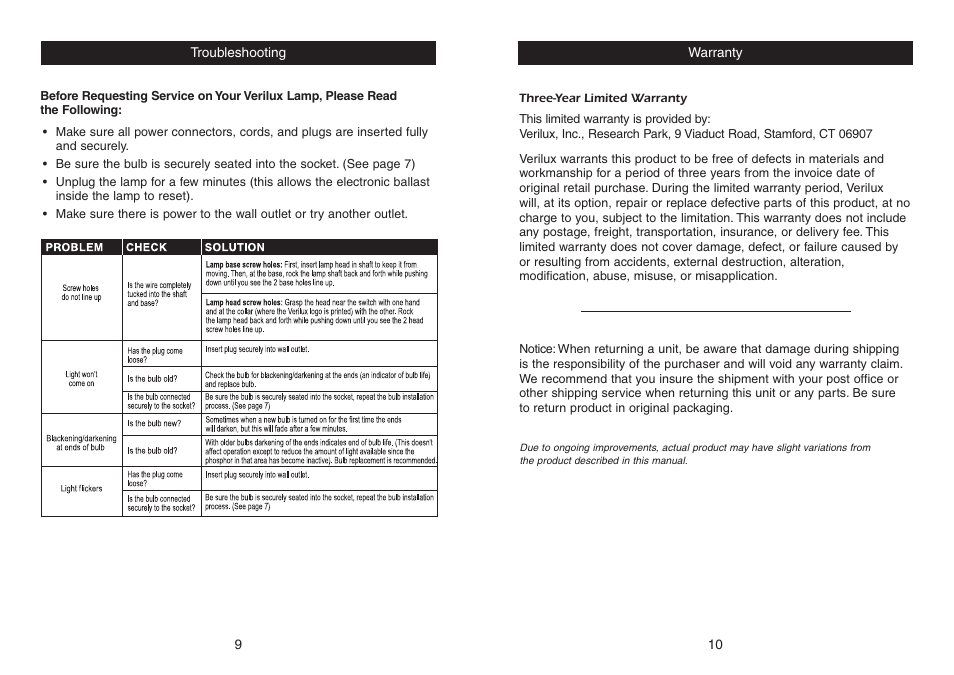 Verilux Floor Lamp User Manual | Page 6 / 6