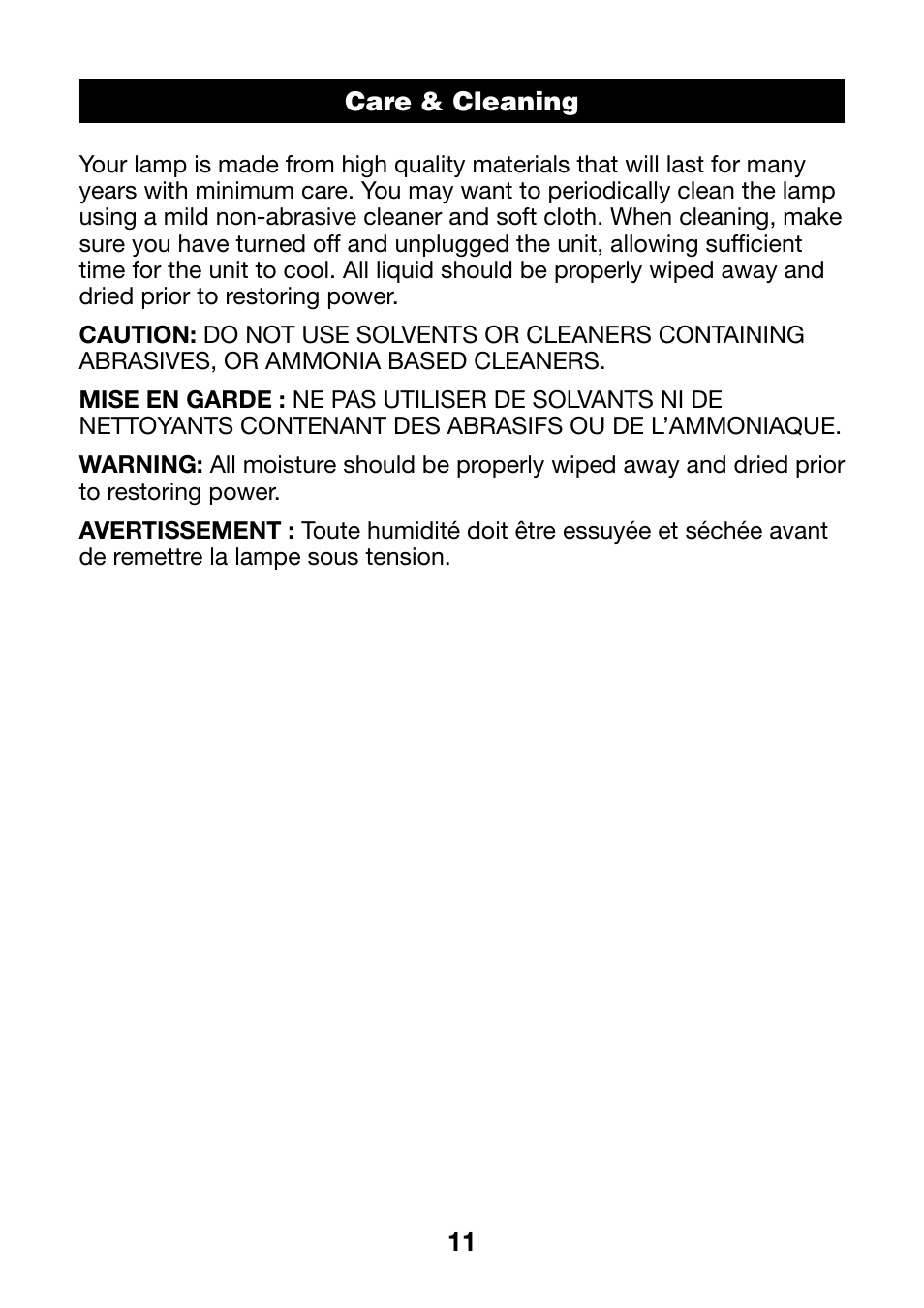 Verilux PLANETLIGHT PL04 User Manual | Page 11 / 12