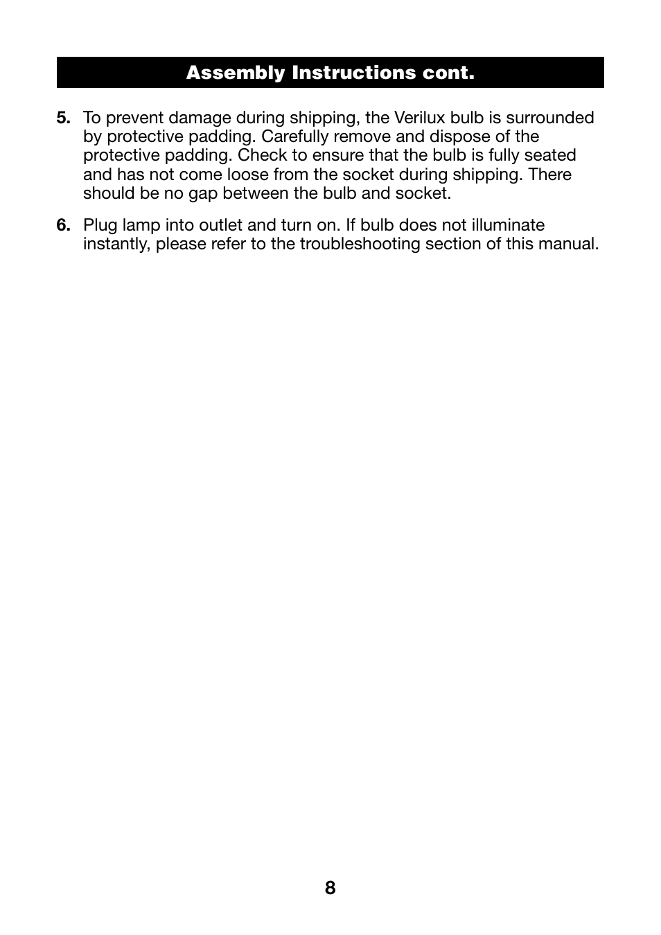 Verilux PLANETLIGHT PL04 User Manual | Page 8 / 12