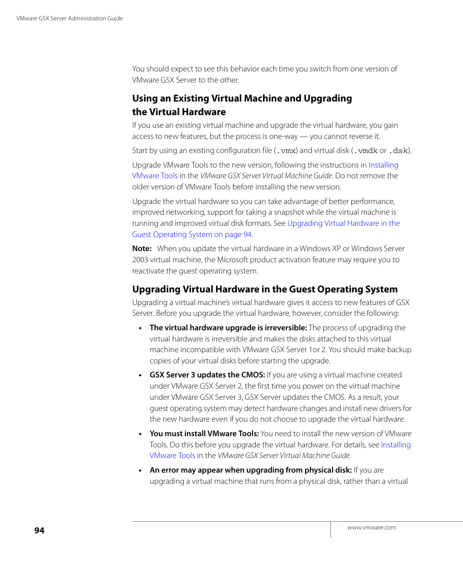 VMware GSX 3 User Manual | Page 94 / 240