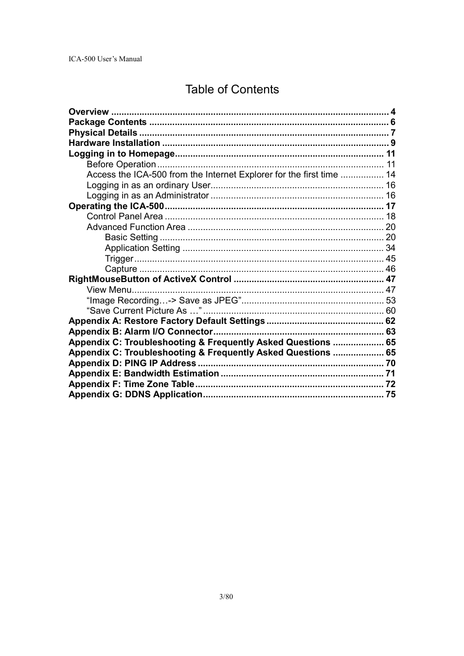 Veo ICA-500 User Manual | Page 3 / 80