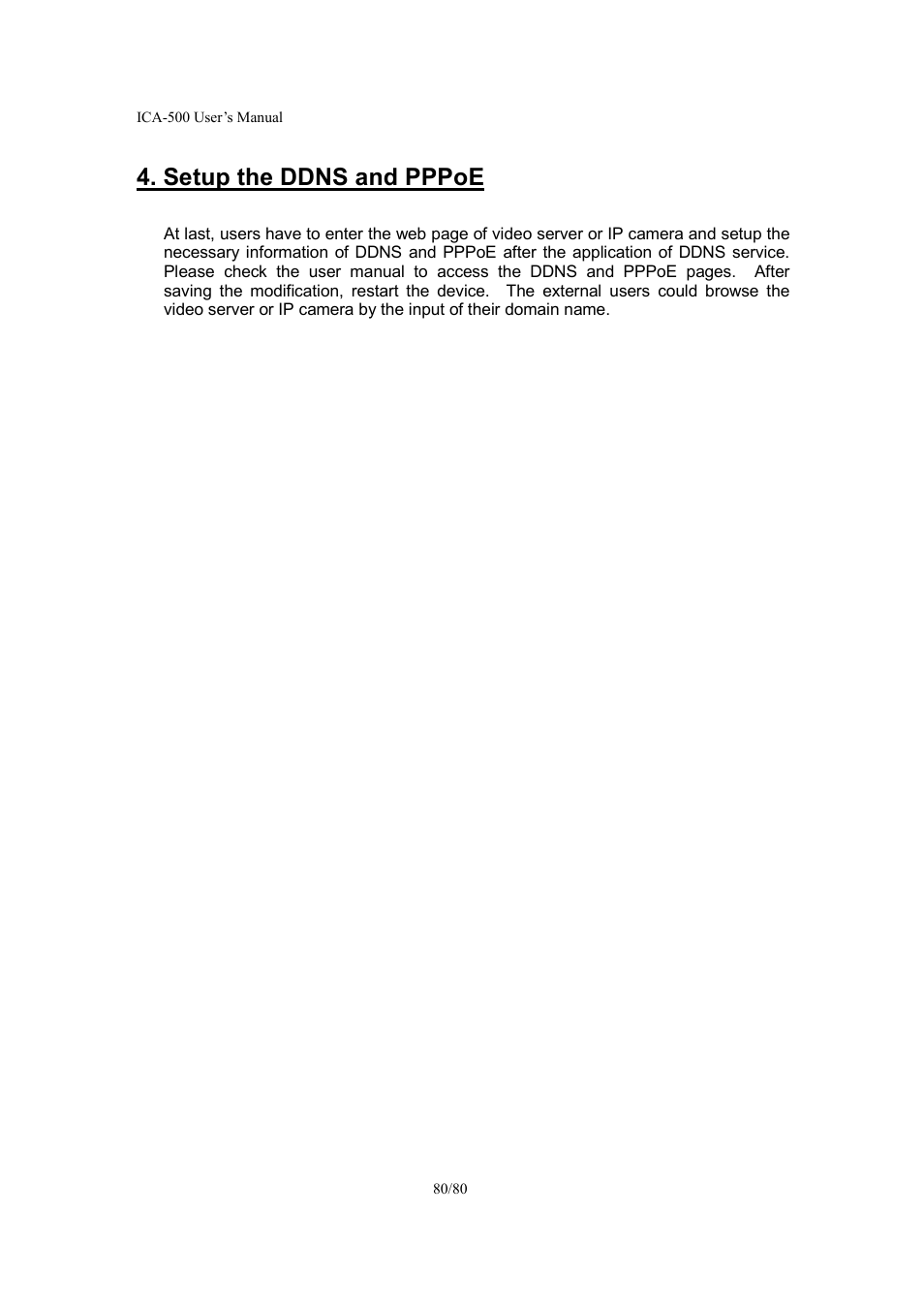 Setup the ddns and pppoe | Veo ICA-500 User Manual | Page 80 / 80