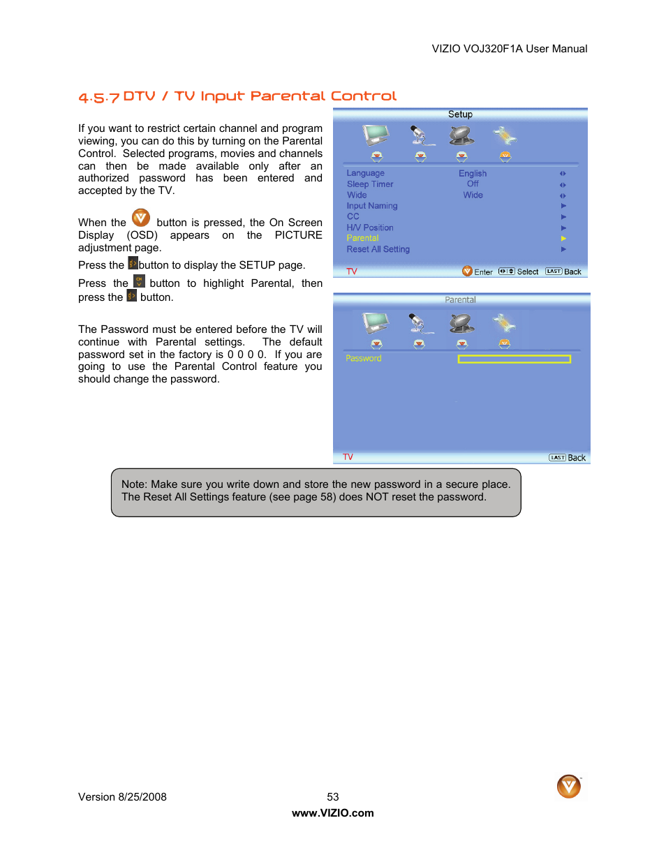 Vizio VOJ320F1A User Manual | Page 53 / 76