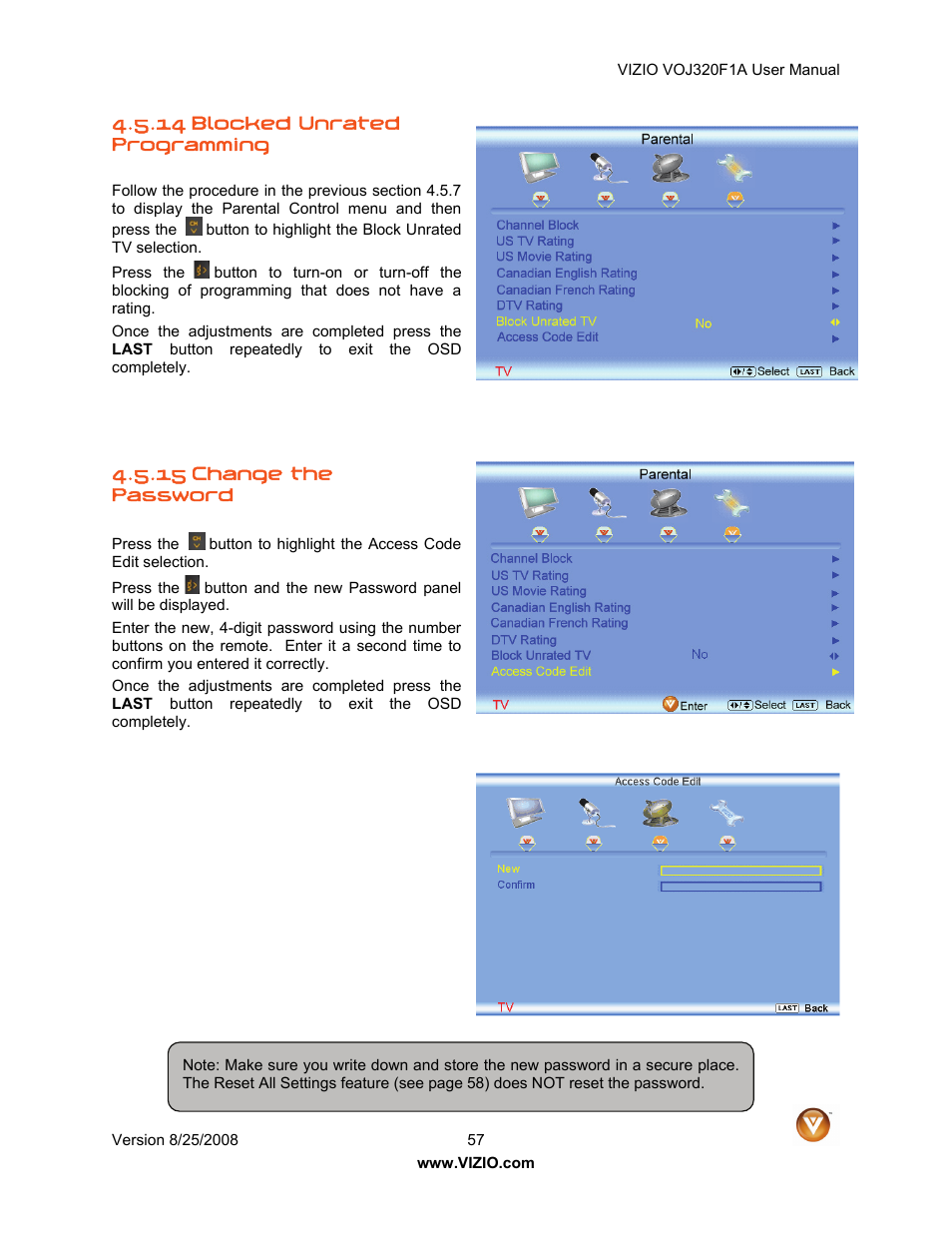 Vizio VOJ320F1A User Manual | Page 57 / 76