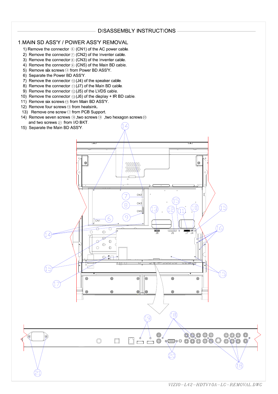 Assembly explosion drawing_for l42hdtv10a_lg | Vizio L42HDTV10A User Manual | Page 102 / 107