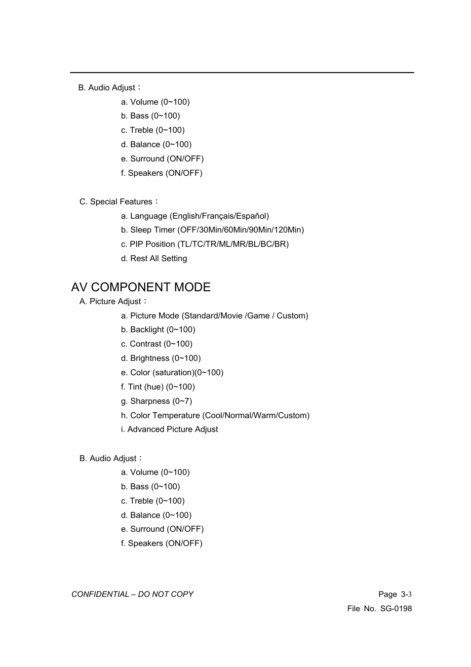 Av component mode | Vizio L42HDTV10A User Manual | Page 11 / 107