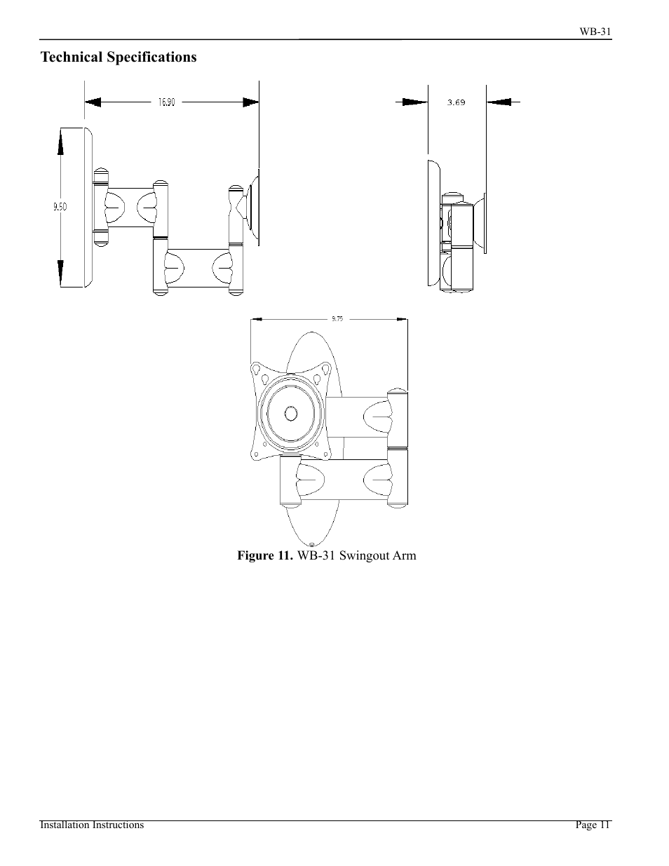 Technical specifications | Vizio WB-31 User Manual | Page 11 / 12